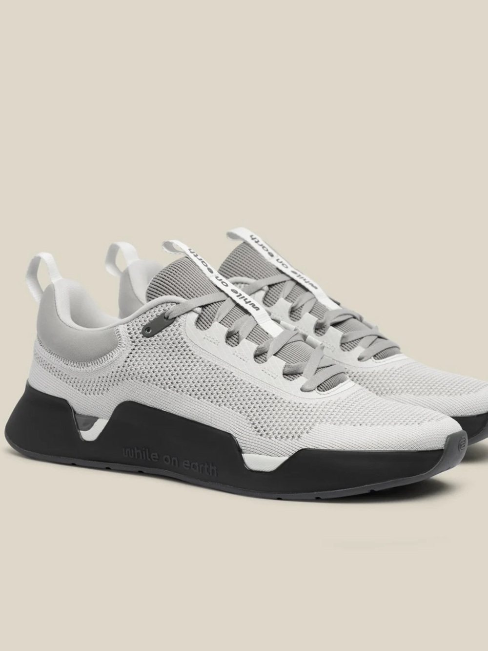 Light Gray Mesh Women’s Sneakers with Black Sole